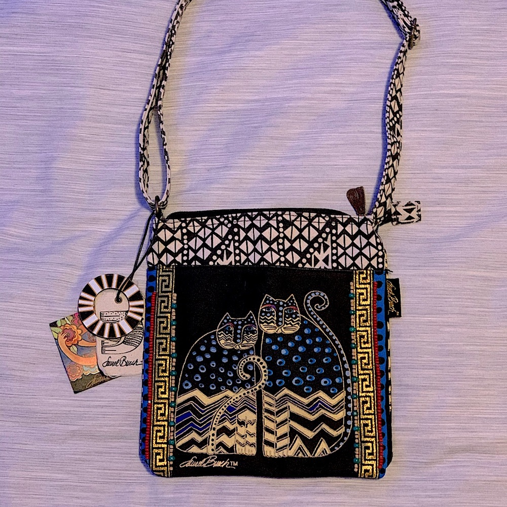 NWT Crossbody “Spotted Cats” Tote - Laurel Burch